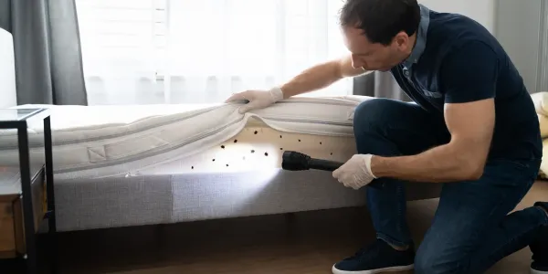 technician finding bed bugs